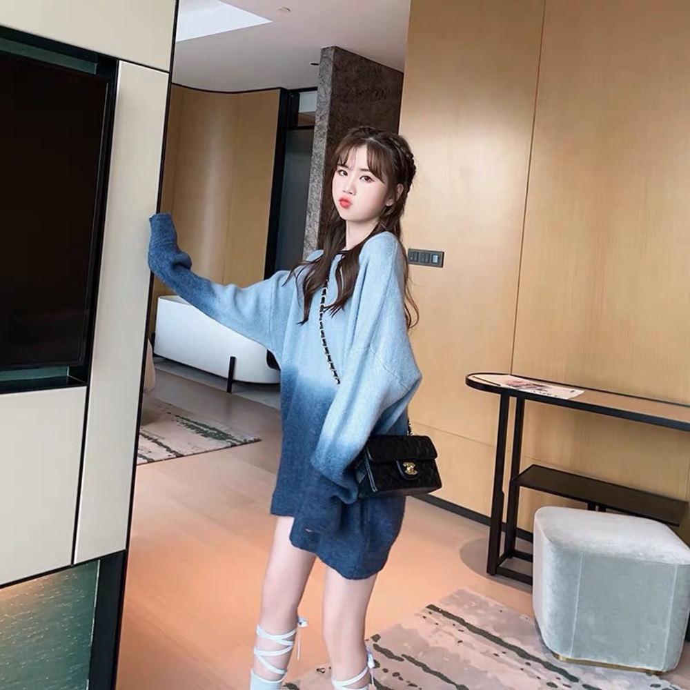 Rainbow color change sweater